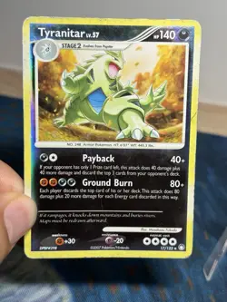 Tyranitar 17/123 Reverse Holo Rare DP Mysterious Treasures Pokemon Card HP - Image 3