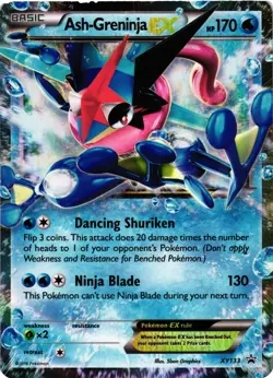 Pokemon TCG Ash-Greninja EX Promos XY133 Black Star Promo Normal Sized Card DMG - Image 1