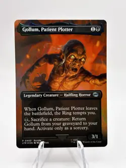 Gollum, Patient Plotter 0450 Borderless Foil Promo Lord of the Rings LTR MTG NM - Image 1