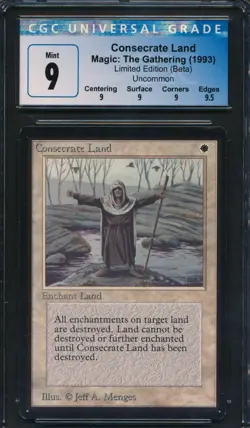 Beta Consecrate Land CGC 9 Graded Magic MTG (0011) -magicgraders- - Image 1