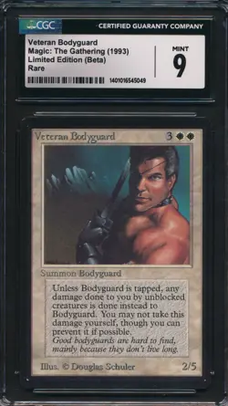 Beta Veteran Bodyguard CGC 9 Graded Magic MTG (5049) -magicgraders- - Image 1