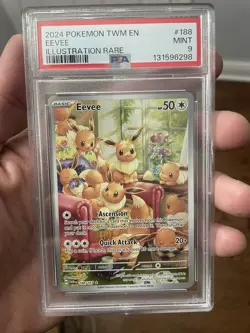 PSA 9 Eevee #188 Twilight Masquerade 2024 Pokemon MINT - Image 1