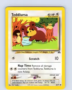 Pokemon TCG Teddiursa Neo Discovery 65/75 Unlimited Common Card WOTC LP-NM - Image 1