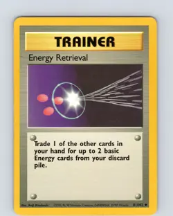 Pokemon TCG Energy Retrieval Base Set 81/102 Unlimited Uncommon Card WOTC MP-LP - Image 1