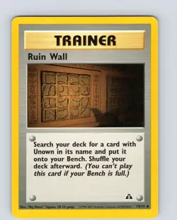 Pokemon TCG Ruin Wall Neo Discovery 74/75 Unlimited Uncommon Card WOTC LP-NM - Image 1
