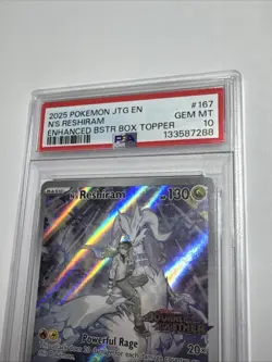 Pokemon N's Reshiram 167/159 Journey Together Stamped Box Topper PSA 10 GEM MINT - Image 2
