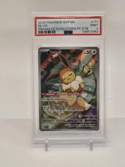 PSA 9 - 2025 Pokemon Prismatic Evolutions ETB Pokemon Center EEVEE #173 - Image 1