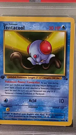 1999 Pokemon Fossil 1st Edition #56 TENTACOOL Graded PSA 8 NM-MT - Image 2