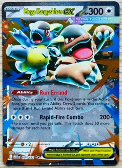 POKEMON TCG MEGA EVOLUTION MEGA KANGASKHAN EX DOUBLE RARE HOLO 104/132 NM+ - Image 1