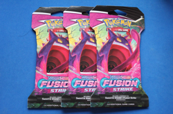 POKEMON SWORD & SHIELD FUSION STRIKE 3 BOOSTER PACKS SEALED - Image 1