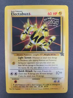 Pokemon TCG Electabuzz Kids WB Movie Black Star Promo 2 WOTC Stamp 1999 - Image 1