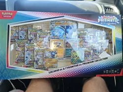PRISMATIC EVOLUTIONS Lucario EX and Tyranitar EX Premium Collection In Hand!! - Image 4