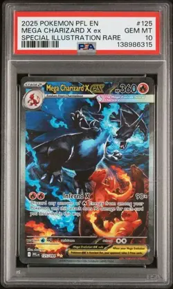 Mega Charizard X ex SIR 125/094 Phantasmal Flames Pokemon PSA 10 - Image 1