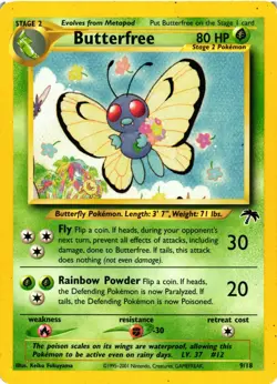 Pokemon TCG Southern Islands Butterfree 9/18 Rare Promo DMG - Image 1