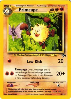 Pokemon TCG Primeape 18/18 Southern Islands Regular LP - Image 1