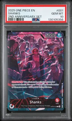 2025 ONE PIECE ENGLISH VERSION 2ND ANV SET #001 SHANKS PSA 10 - Image 1