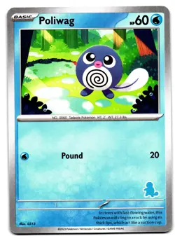 Poliwag My First Battle Deck Promo Exclusive Pokemon Card Squirtle Stamp NM - Image 1