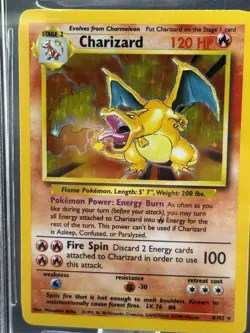 Beckett 7 Charizard 1999 Base Set Holo Pokemon Card 4/102 - Image 3