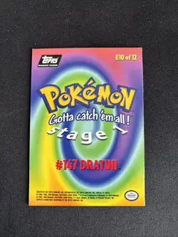 E10 DRATINI Black Logo Pokemon Topps TV Animation Edition Card 1999 - Image 2