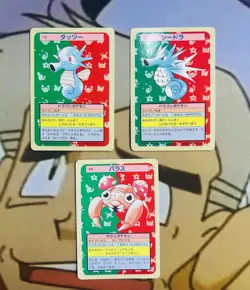 1996 Pokemon Blue Back 3 Card Lot NM-LP Horsea,Krabby,seadra - Image 1