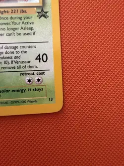 Pokemon TCG Venusaur Holo Card 13/53 WOTC Promo Vintage 1999 Black Star - Image 5