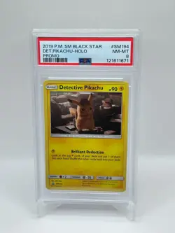 PSA 8 NM-MT Detective Pikachu SM194 Black Star Promo Pokemon Card TCG - Image 1