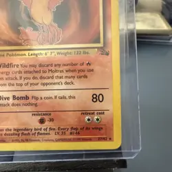 Pokemon TCG Fossil Moltres Card 27/62 Unlimited Non-Holo Rare MP 1999 - Image 4