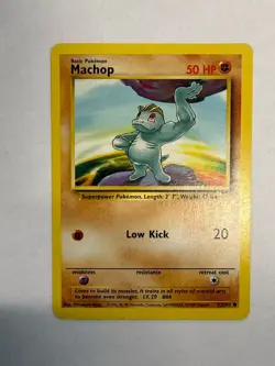 Pokemon Machop 52/102 Base Set 50 HP Common Basic Regular TCG Card - Image 1