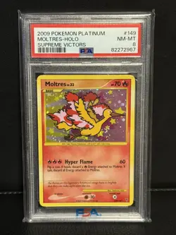 2009 POKEMON PLATINUM SUPREME VICTORS #149 MOLTRES-HOLO PSA 8 - Image 1