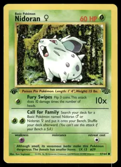 Pokemon TCG Nidoran [1st Edition] #57 Pokemon Jungle NM - Image 1