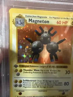 WOTC Pokemon TCG Magneton Shadowless Holo Base Set 91/102 PSA 3 1st Edition - Image 3