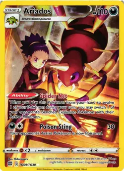 Pokemon TCG Ariados Sword & Shield: Brilliant Stars TG09/TG30 Secret Rare VLP - Image 1