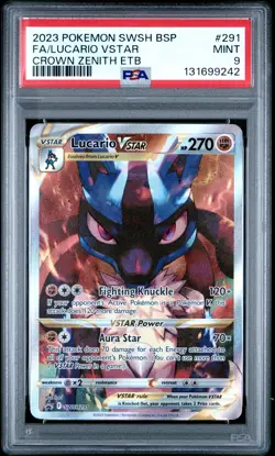 2023 POKEMON SWSH BLACK STAR PROMO #291 FULL ART/LUCARIO VSTAR PSA 9 - Image 1