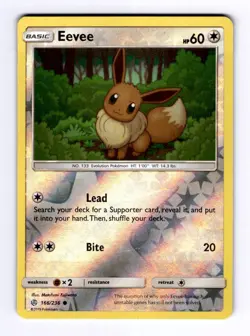 Eevee - 166/236 SM - Cosmic Eclipse #166 (2019) Common Reverse Holo NM Pokemon - Image 1