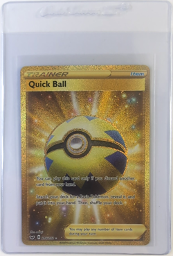 2020 Quick Ball GOLD SECRET POKEMON Sword & Shield, GSC Gem Mint 10, Quick Grade - Image 1