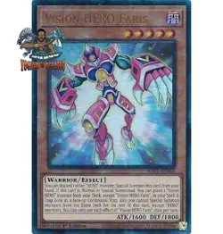 Yugioh! 1x Vision HERO Faris RA01-EN004 Prismatic Ultimate Rare 1st Ed NM - Image 1