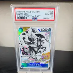 2025 ONE PIECE ST22 005 KOUZUKI ODEN B&W PARALLEL ALT ART PSA misprint psa10 - Image 1