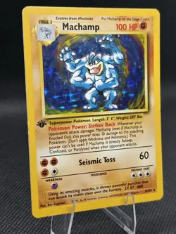 Pokemon Card 1995 Machamp Base Set 8/102 Hologram 1st Edition Holo Rare - Image 3