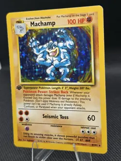Pokemon Card 1995 Machamp Base Set 8/102 Hologram 1st Edition Holo Rare - Image 4