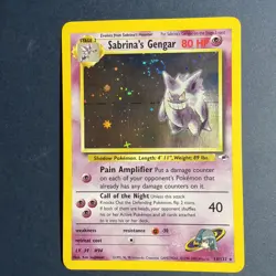 Pokemon Card Sabrina's Gengar Holo Gym Heroes Set 14/132 2000 Vintage Swirl 💫 - Image 1