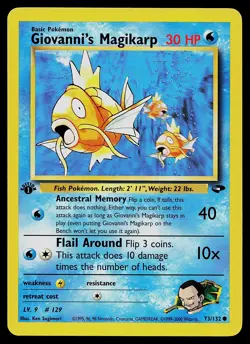 Pokemon Card - Giovanni's Magikarp Gym Challenge 73/132 Common 1st Edition - Image 1