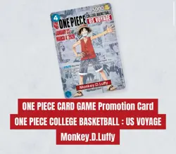🔥🏀One Piece Monkey.D.Luffy US College Basketball Promo Card PRESALE🏀🔥 - Image 1