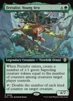 MTG Commander: Lorwyn Eclipsed Ferrafor, Young Yew 0036 Extended Art NM - Image 1