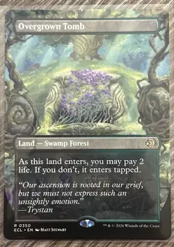 Overgrown Tomb - Borderless Flip - MTG Lorwyn Eclipsed ECL - Shock - NM Regular - Image 1