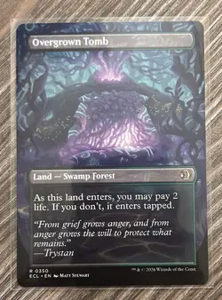 Overgrown Tomb - Borderless Flip - MTG Lorwyn Eclipsed ECL - Shock - NM Regular - Image 2