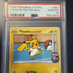 Pikachu On The Ball 001 Futsal Pokemon PSA 10 - Image 2