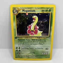 2000 Pokemon TCG Meganium 11/111 1st Edition Neo Genesis Holo Rare NM - Image 1
