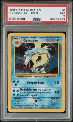 1999 POKEMON GAME #6 GYARADOS-HOLO PSA 7 - Image 1