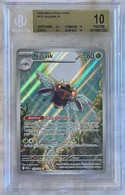 Ninjask 137/132 Me01: Mega Evolution Holo BGS 10 Graded (POP 1) Pokemon - Image 1