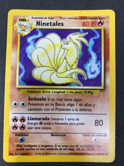 Pokemon TCG SPANISH Base Set Rare Holo: Ninetales 12/102 MP WOTC - Image 1